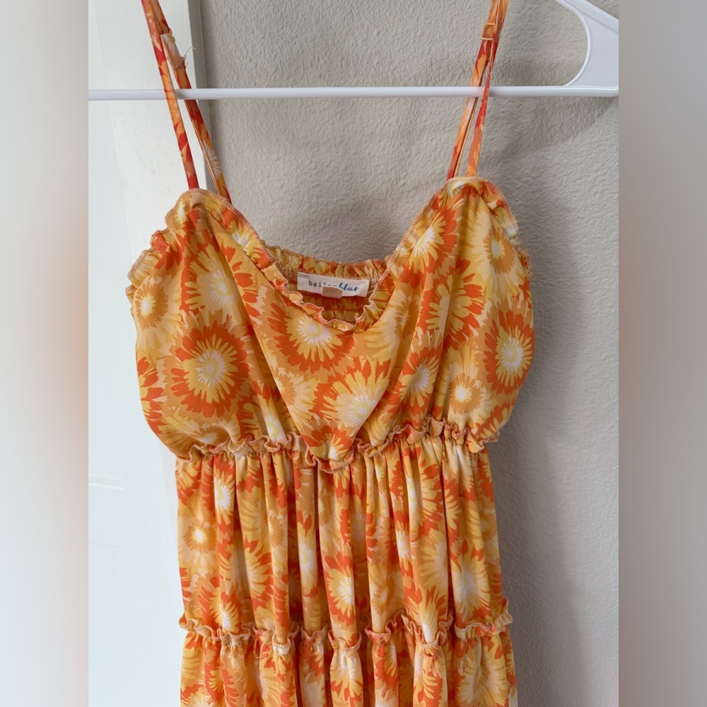 bailey blue Yellow and Orange Floral Sundress size medium - Picture 2 of 6